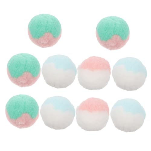 GRIRIW 10stücke Teiliges Katzen-spielzeugball Aus Plüsch Zweifarbige Pompon-bälle Für Aktives Spiel Und Beschäftigung Bewegung Und Spielverhalten Bei Katzen von GRIRIW