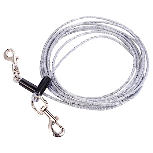GRIRIW 1Pc Starke Hundeleine Aus Stahl Mit Doppelkopf Anti Biss Und Verlängerung 5mm x 3m Robuste Hundetraktionsleine Für Hunde Pet Supplies Outdoor Nutzung GRIRIW 1Pc Starke Hundeleine Aus Stahl Mit Doppelkopf Anti Biss Und Verlängerung 5mm x 3m Robuste Hundetraktionsleine Für Hunde Pet Supplies Outdoor Nutzung von GRIRIW