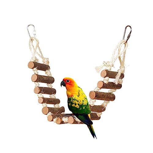 GRIRIW 1stück Papageien-Spielzeug Naturholz Lustige Hängebrücke Für Vögel Vielseitige Kaubahn Und Spielleiter Für Wellensittiche Nymphensittiche Und Andere Kleine Vögel GRIRIW 1stück Papageien-Spielzeug Naturholz Lustige Hängebrücke Für Vögel Vielseitige Kaubahn Und Spielleiter Für Wellensittiche Nymphensittiche Und Andere Kleine Vögel von GRIRIW