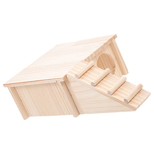 GRIRIW 1Satz Hölzernes Hamsterhaus Mit Versteck Und Mehreren Kammern Tunnel Für Hamster Ratten Und Andere Kleintiere Perfektes Für Entdeckungstouren Und Rückzugsmöglichkeiten von GRIRIW