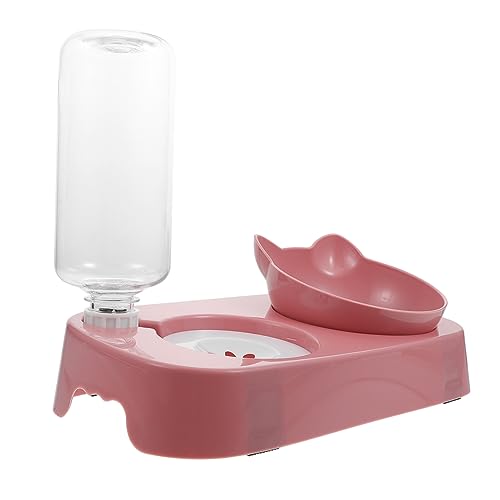 GRIRIW 1Satz Multifunktionale Haustier Trink Und Futterschüssel Für Katzen Und Automatischer Wasserzulieferer Mit Rutschfester Unterlage von GRIRIW