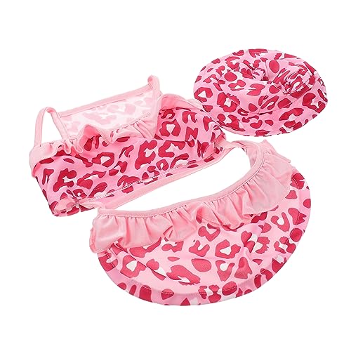 GRIRIW 1Satz Welpen Sommerkleid Hundekleidung Atemberaubendes Dog Swimsuit Aus Atmungsaktivem Material Mit Leopardenmuster Und Passendem Hut Für Kleine Hunderassen von GRIRIW