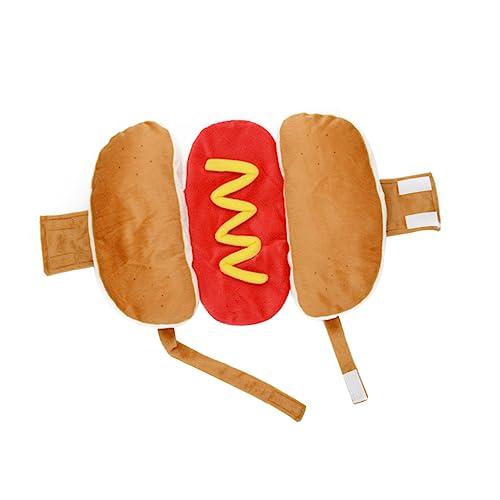 GRIRIW 1stk Verwandlungskostüm Für Haustiere Hotdog-hundekostüm Katze Hotdog Kleidung Hunde-Hotdog-kostüm Hund Hotdog Outfit Welpenkleidung Katzenkleidung Hamburger Maiskuchen Baumwolle von GRIRIW