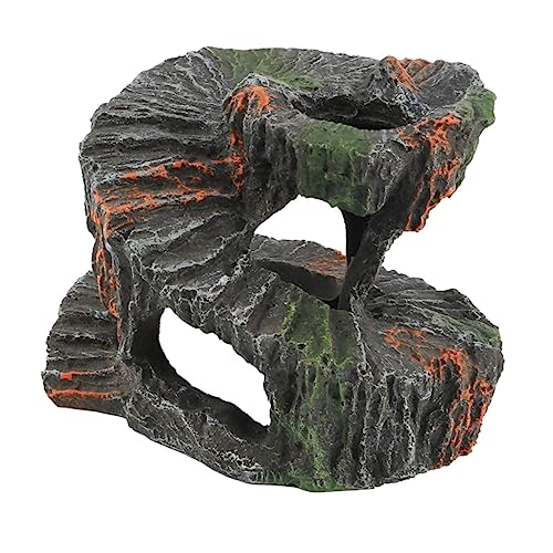 GRIRIW 1Stück Habitat Basking Platform aus Umweltfreundlichem Harz Dekorative Terrasse für Aquarien und Reptilien Langlebig und Farbecht für Wasserschildkröten von GRIRIW