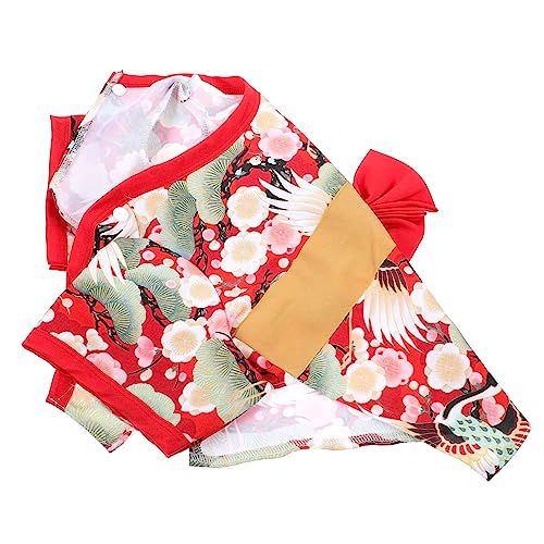 GRIRIW 1Stk Kleidung für Haustiere Welpen-Kimono-Kostüm Kimono japanisch Hunde-Weihnachtsmann-Kostüm Haustierkleidung Weihnachtskostüm für Haustiere Herbst und Winter Hundekleidung Stoff von GRIRIW