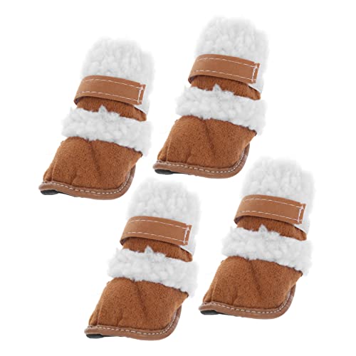 GRIRIW 2 Paar Schneestiefel Für Hunde Chihuahua Welpen Warme rutschfeste Schuhe Strickjacke-Stil Haustier-Schuhwerk von GRIRIW