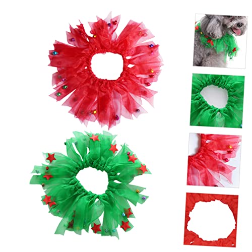 GRIRIW 2stücke Weihnachts- Für Haustiere Dekorative Hundehalsbänder Leichtem Weichem Material Für Festliche Anlässe Grün Und Rot Für Weihnachtsfeiern von GRIRIW