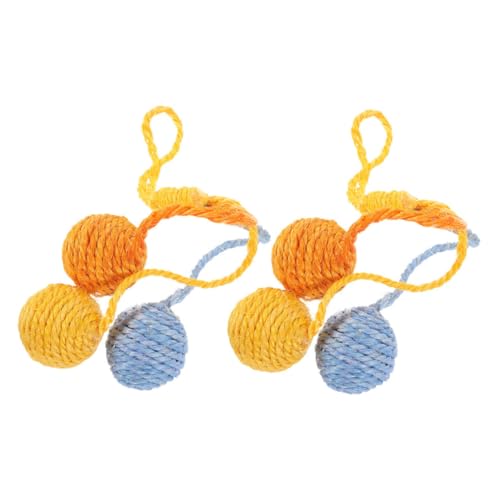 GRIRIW 2 Stück Hängendes Sisal Katzenballspielzeug Interaktive Kratzkugeln für Kätzchen und Indoor Katzen Fördert Spielerische Interaktion und Schützt Möbel GRIRIW 2 Stück Hängendes Sisal Katzenballspielzeug Interaktive Kratzkugeln für Kätzchen und Indoor Katzen Fördert Spielerische Interaktion und Schützt Möbel von GRIRIW