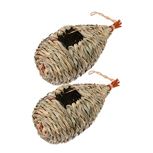 GRIRIW 2 Stück Handgewebtes Gras Vogelnest Robustes Strohhaus zum Aufhängen für Wellensittiche Zebrafinken Gartendeko Außen Natürlicher Nistplatz für Kleine Vögel Wie Kanarien und GRIRIW 2 Stück Handgewebtes Gras Vogelnest Robustes Strohhaus zum Aufhängen für Wellensittiche Zebrafinken Gartendeko Außen Natürlicher Nistplatz für Kleine Vögel Wie Kanarien und von GRIRIW
