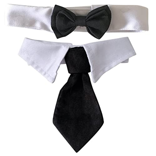GRIRIW 2 Stück Haustier Fliege Hundekrawatte Hundehochzeit Halsband für Haustiere Katzenhalsband mit Schleife Hundebowtie klein Geburtstag Kragen Kätzchen Fliege Hund Fliege Polyester von GRIRIW