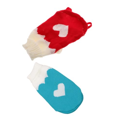 GRIRIW 2stücke Hundepullover Mit Rollkragen Warme Strickmode Für Kleine Und Mittelgroße Hunde Katzen Niedliches Für Winterspaziergänge von GRIRIW