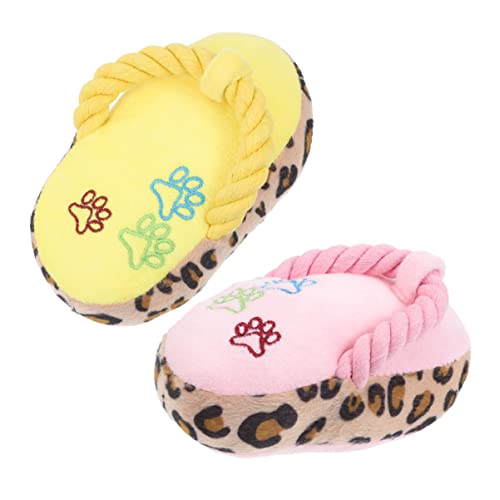 GRIRIW 2 Stück Plüsch Kauspielzeug für Hunde Weiche Zahnpflege Spielzeuge Slipper Form Interaktive Kauhilfe für Teething Fördert Spiel und Gesundheit von GRIRIW