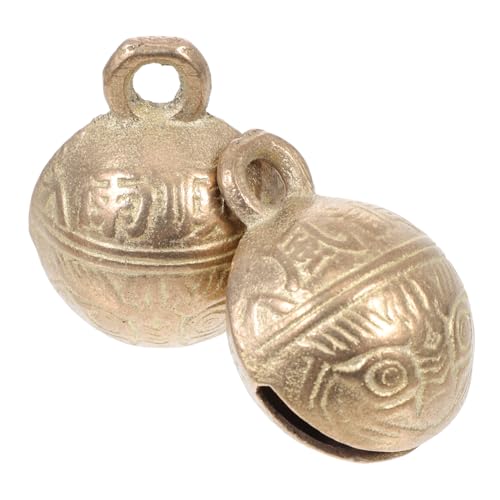 GRIRIW 2 Stück Tigerkopf Glocke Hundeglocke Haustier Glocken Anhänger Hängende Kupfer von GRIRIW