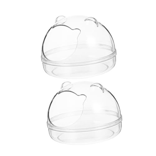 GRIRIW 2 Stück Transparente Hamster badeboxen aus Kunststoff mit Rutschfestem Boden Praktisches Hamster Badezimmer für Kleine Haustiere Stabil und Kompakt als Hamsterzubehör von GRIRIW