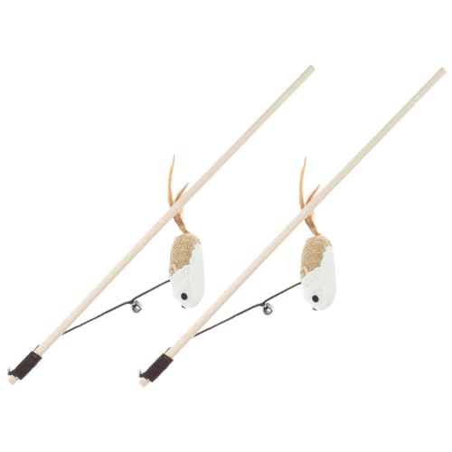 GRIRIW 2 Stücke Teaser Stick Haustier Interaktive Automatische Katzen Mäuse Tunnel Kätzchen Band Multi Funktionale Plüsch Sticks Holz Pole GRIRIW 2 Stücke Teaser Stick Haustier Interaktive Automatische Katzen Mäuse Tunnel Kätzchen Band Multi Funktionale Plüsch Sticks Holz Pole von GRIRIW