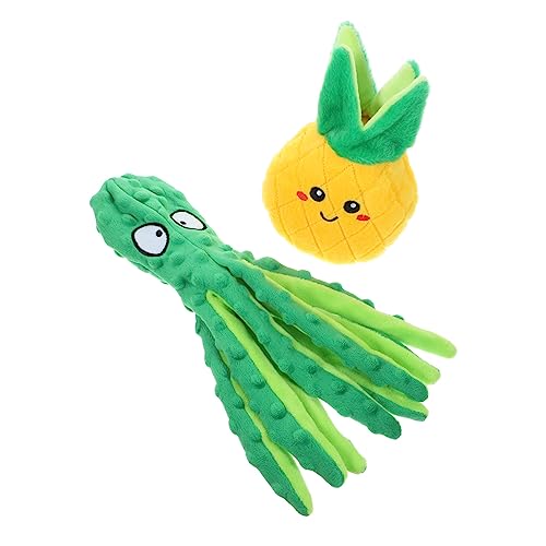 GRIRIW 2Stücke Interaktives Quietschendes Kauspielzeug Ananas Und Oktopusform Crinkle Für Welpen Zahnungsspielzeug Für Gefüllt Mit Spaß GRIRIW 2Stücke Interaktives Quietschendes Kauspielzeug Ananas Und Oktopusform Crinkle Für Welpen Zahnungsspielzeug Für Gefüllt Mit Spaß von GRIRIW