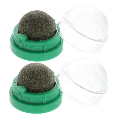 GRIRIW 2Stücke Katzenminze Lick Ball Rotierendes Naturkatzenleckerlis Aus Actinidia Polygama Unterstützung Für Katzen Zufällige Katzen Snacks Für Gesunde von GRIRIW