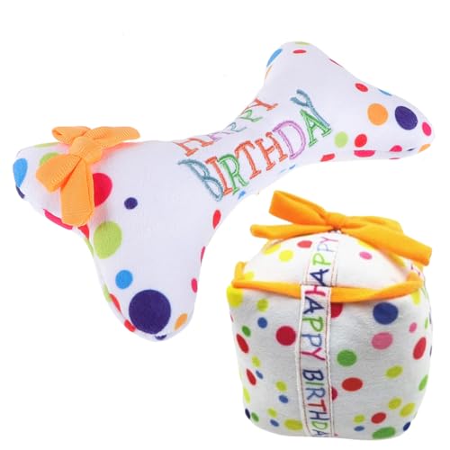 GRIRIW 2Stücke Quietschende Hundespielzeuge Weiche Plüsch Kauspielzeuge Für Welpen Als Geburtstagsgeschenk Für Haustiere Besticktem Kauknochen von GRIRIW