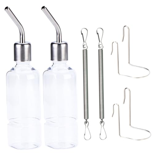 GRIRIW 2stücke Hängende Trinkflasche Für Kaninchen Und Hamster Wasser Spender Aus Edelstahl Mit Dichtung Transparente Flasche Für Tier Haustier Wasserflasche GRIRIW 2stücke Hängende Trinkflasche Für Kaninchen Und Hamster Wasser Spender Aus Edelstahl Mit Dichtung Transparente Flasche Für Tier Haustier Wasserflasche von GRIRIW