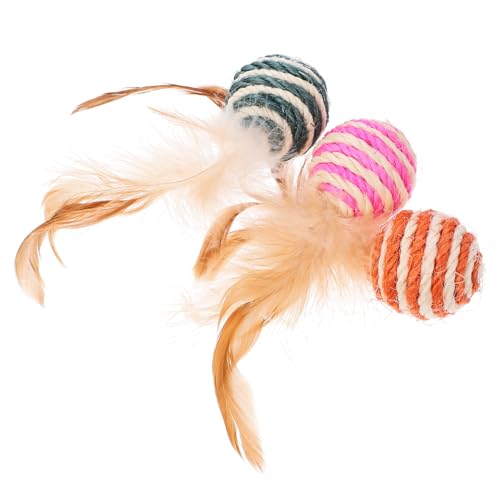 GRIRIW 3 Pcs Katze Greifen Kätzchen Katzen Plüsch Ball Haustier Katze Indoor Puppe Haustier Pädagogisches Beige GRIRIW 3 Pcs Katze Greifen Kätzchen Katzen Plüsch Ball Haustier Katze Indoor Puppe Haustier Pädagogisches Beige von GRIRIW