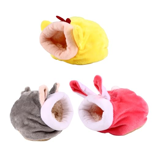 GRIRIW 3 STK Hamsternest kuschelhöhle nagerhaus Hamsterkäfigzubehör petbett Hamsterhaus Bausatz Meerschweinchen Wurf Höhlenbetten für Meerschweinchen warmes Käfighöhlenbett kurzer Plüsch von GRIRIW
