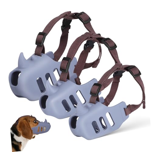 GRIRIW Verstellbares Maulkorb-Set Für Hunde Weicher Maulkorb Aus Silikon Für Bis Mittelgroße Hunde Zur Fellpflege Und Bellkontrolle 3-teilig in Grau GRIRIW Verstellbares Maulkorb-Set Für Hunde Weicher Maulkorb Aus Silikon Für Bis Mittelgroße Hunde Zur Fellpflege Und Bellkontrolle 3-teilig in Grau von GRIRIW
