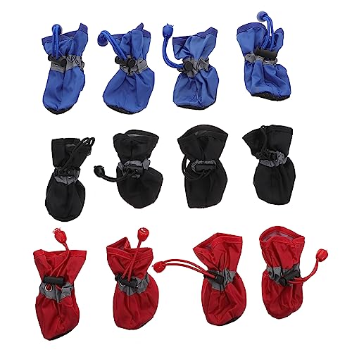 GRIRIW 3 Sätze Stiefel für Haustierhunde hundeschuhe Dog Shoes Hundefüße bedeckt wasserdichte Hundesocken Stiefelpfote Haustier Auto Pfoten Regenschuhe wasserdichte hundestiefel Nylontuch GRIRIW 3 Sätze Stiefel für Haustierhunde hundeschuhe Dog Shoes Hundefüße bedeckt wasserdichte Hundesocken Stiefelpfote Haustier Auto Pfoten Regenschuhe wasserdichte hundestiefel Nylontuch von GRIRIW