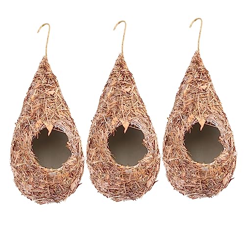 GRIRIW 3 Stück Hängende Gras Vogelhäuser Dekorative Nistplätze für Wildvögel Wetterfestes Design für Garten und Balkon Sicherer Rückzugsort für Vögel GRIRIW 3 Stück Hängende Gras Vogelhäuser Dekorative Nistplätze für Wildvögel Wetterfestes Design für Garten und Balkon Sicherer Rückzugsort für Vögel von GRIRIW