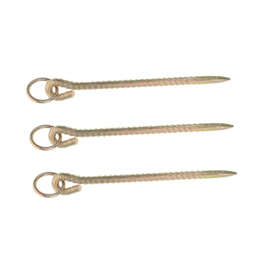 GRIRIW 3 Stück Hundeleinen Erdanker aus Robustem Eisen Wetterfester Bodenanker für Hunde Rinder Schafe Pferde Vielseitiger Tragbarer Pfahl für Outdoor Tethering Camping Garten von GRIRIW