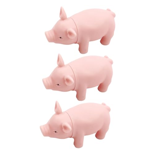 GRIRIW 3 Stück Teiliges Hundespielzeug Quietschendes Kauspielzeug Welpen für Zahnpflege Schwein Design Buntes Interaktives Haustierspielzeug zur Beschäftigung und Zahnreinigung von GRIRIW