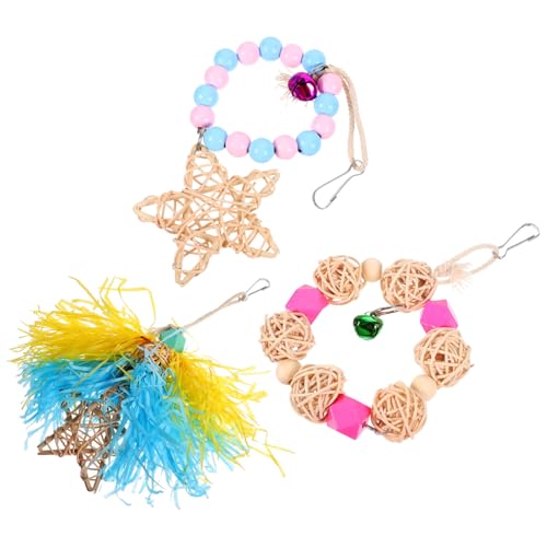 GRIRIW 3 Stück Teiliges Papageien Set Bunte Hängende Kauspielzeuge für Vögel Lustiges Zubehör für Wellensittiche und Papageien Einfach zu Befestigen und Beschäftigt Ihre Haustiere GRIRIW 3 Stück Teiliges Papageien Set Bunte Hängende Kauspielzeuge für Vögel Lustiges Zubehör für Wellensittiche und Papageien Einfach zu Befestigen und Beschäftigt Ihre Haustiere von GRIRIW