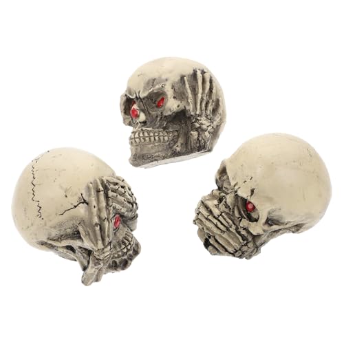 GRIRIW 3Stücke Schädelfiguren Aquarium Dekoration Resin Schädel Für Fischtank Für Aquarien von GRIRIW