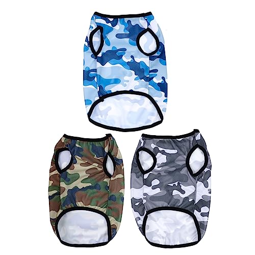 GRIRIW 3Stücke Teiliges Hundetarnshirt für Kleine Hunde Atmungsaktive Haustierbekleidung für Welpen für Outdoor Aktivitäten und Täglichen Gebrauch von GRIRIW