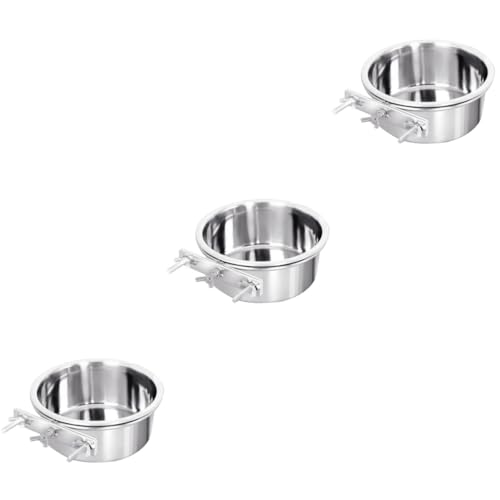 GRIRIW 3st Hängender Fressnapf Katzennapf Anti-Kipp-haustiernapf Futternapf Für Katzen Multifunktions-kätzchennapf Entzückende Welpenschüssel Hund Wassernapf Rostfreier Stahl Silver GRIRIW 3st Hängender Fressnapf Katzennapf Anti-Kipp-haustiernapf Futternapf Für Katzen Multifunktions-kätzchennapf Entzückende Welpenschüssel Hund Wassernapf Rostfreier Stahl Silver von GRIRIW