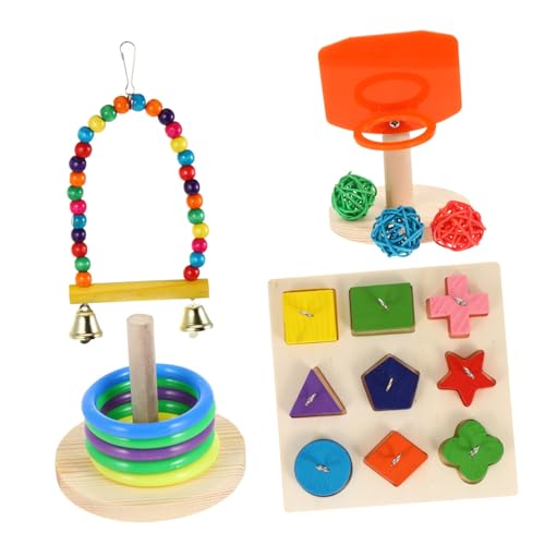 GRIRIW 4 Sätze Papagei Kauen Trainingsspielzeug für Papageien bunt knete knetspielzeug Vögel schaukeln Barsch Papageientrick Tischspielzeug hölzern Colorful GRIRIW 4 Sätze Papagei Kauen Trainingsspielzeug für Papageien bunt knete knetspielzeug Vögel schaukeln Barsch Papageientrick Tischspielzeug hölzern Colorful von GRIRIW