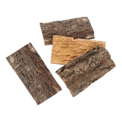 GRIRIW 4 Stück Aquarium Landschaftsbau Hintergrundrinde Reptilien Aquarienschmuck Groß Heizmatte Reptil Bausatz Terrarien Drachen Aquarium Aquarium Fischtankdekor Natürliche Kork Rinde von GRIRIW