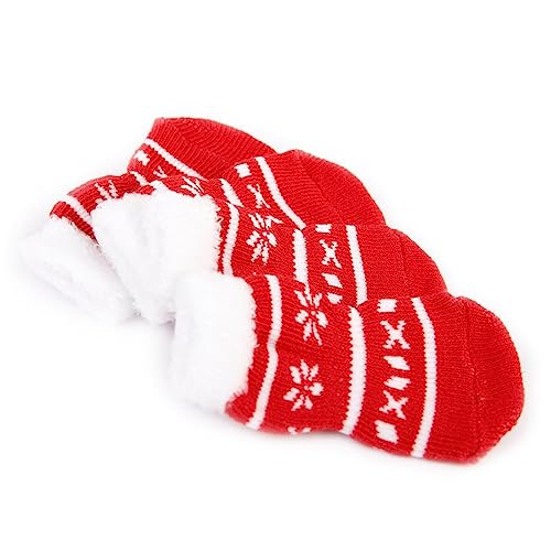 GRIRIW 4 Stück Baumwollsocken für Haustiere Milchspender für Welpen Weihnachtssocken für Haustiere Futterschnecke für Fischwürmer sockenschuhe Hundesocken der Hund Haustier socken von GRIRIW