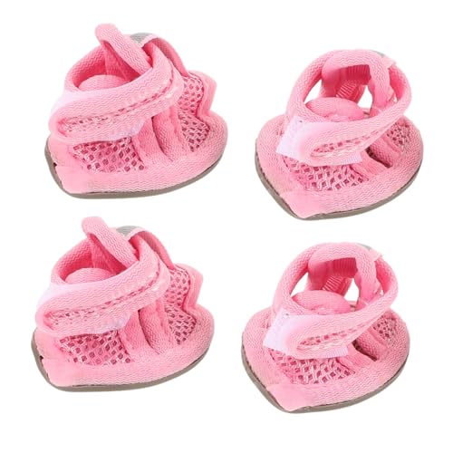 GRIRIW 4stücke Atmungsaktive Hundeschuhe Sommerliche Mesh-Sandalen Für Hunde rutschfeste Pfotenschutz-Schuhe Für Heiße Oberflächen von GRIRIW