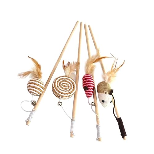 GRIRIW 4 Stück Katzenangel mit und Glocken Interaktives Katzenspielzeug Aktivität und Gesundheit für Kitten und GRIRIW 4 Stück Katzenangel mit und Glocken Interaktives Katzenspielzeug Aktivität und Gesundheit für Kitten und von GRIRIW