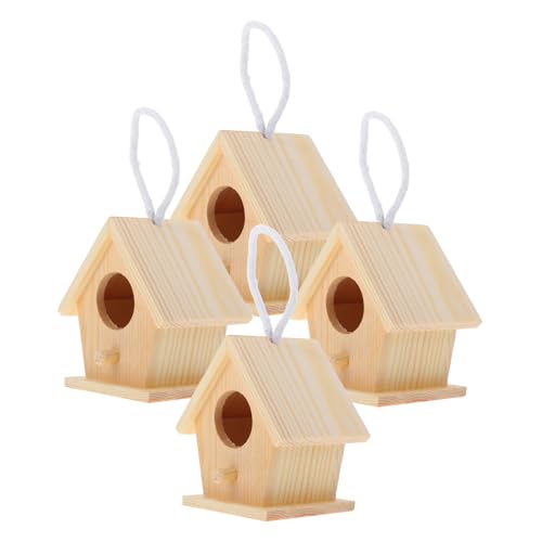 GRIRIW 4 Stück Mini Vogelhaus Bausatz Teilig aus Unbehandeltem Holz Bemalen und Dekorieren Hängendes Vogelhäuschen für Outdoor Partys für Wildvögel und Dekoration GRIRIW 4 Stück Mini Vogelhaus Bausatz Teilig aus Unbehandeltem Holz Bemalen und Dekorieren Hängendes Vogelhäuschen für Outdoor Partys für Wildvögel und Dekoration von GRIRIW