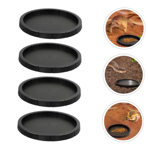 GRIRIW 4 Stück Teiliges Reptilien futternapf Kunststoff Schwarze Futterschalen und Wassernäpfe für Echsen Schildkröten und Kleine Reptilien Flaches Design für Einfachen Zugang als Futter GRIRIW 4 Stück Teiliges Reptilien futternapf Kunststoff Schwarze Futterschalen und Wassernäpfe für Echsen Schildkröten und Kleine Reptilien Flaches Design für Einfachen Zugang als Futter von GRIRIW