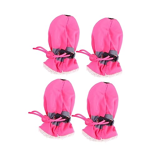 GRIRIW 4-teiliges Set Schuhe Für Hunde Atmungsaktive Socken Stiefel Für Hunde Booties Socken Hundeschuhe Regenstiefel Welpensocken Für Kleine Gemeinde Outdoor-socken Mittlerer Hund Rosa von GRIRIW