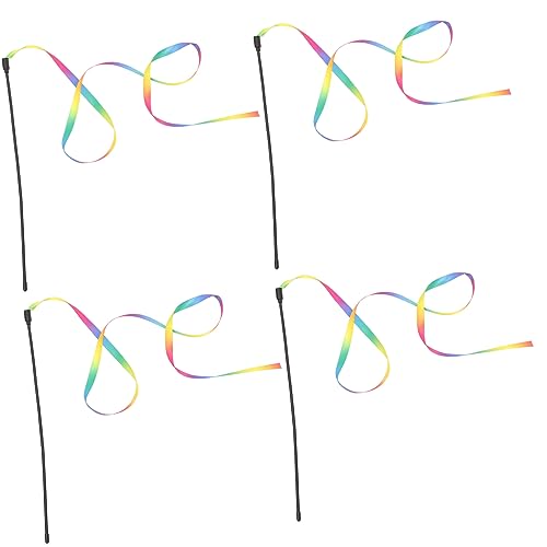 GRIRIW 4stücke Teiliges Interaktives Katzenangelspielzeug Mit Regenbogen-Ribbons Farbige Katzenspielzeuge Für Spiel Und Für Katzentraining Und Unterhaltung GRIRIW 4stücke Teiliges Interaktives Katzenangelspielzeug Mit Regenbogen-Ribbons Farbige Katzenspielzeuge Für Spiel Und Für Katzentraining Und Unterhaltung von GRIRIW