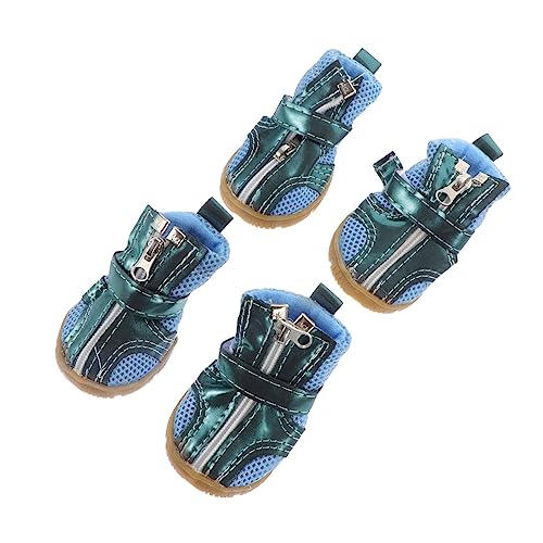 GRIRIW 4Stücke Einstellbare Atmungsaktive Hundeschuhe Mit Rutsch Sohle Winterschuhe Für Kleine Und Welpen Für Drinnen Und Draußen von GRIRIW