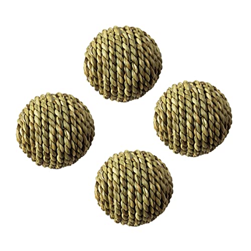 GRIRIW 4stücke Teiliges Nibbling Ball Aus Naturstroh Für Hamster Meerschweinchen Und Vögel Interaktives Spielzeug Zur Beschäftigung Und Zahngesundheit von GRIRIW