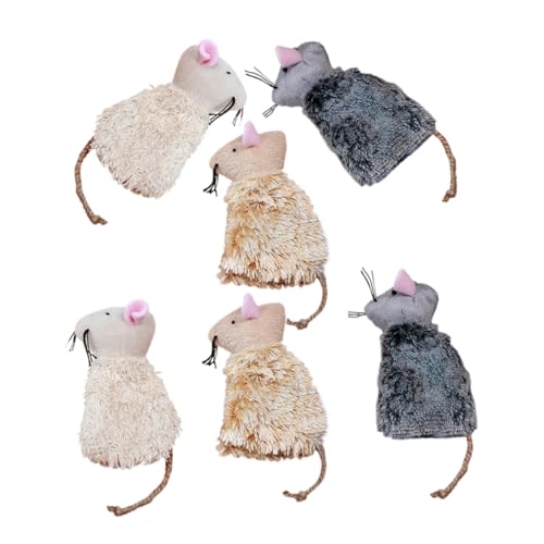 GRIRIW 6er-Pack Katzenspielzeug-Set Aus Weichem Plüsch Baby-katzenspielzeug Interaktive Mäuse Für Katzen Leuchtende Farben Verschleißfestes Design GRIRIW 6er-Pack Katzenspielzeug-Set Aus Weichem Plüsch Baby-katzenspielzeug Interaktive Mäuse Für Katzen Leuchtende Farben Verschleißfestes Design von GRIRIW