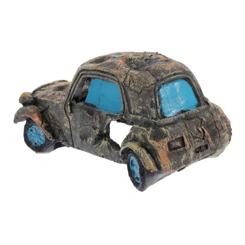GRIRIW Aquarium Harz Auto Wrack Ornament Für Fischtank Versteck Für Garnelen Und Fische von GRIRIW