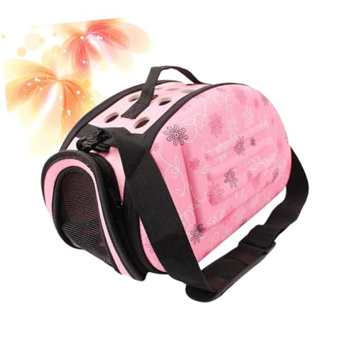 GRIRIW Faltbarer Eva Haustier Rucksack Tragetasche Für Kleine Und Katzen Atmungsaktiv Tragbar Reisen Rosa Belastung von GRIRIW