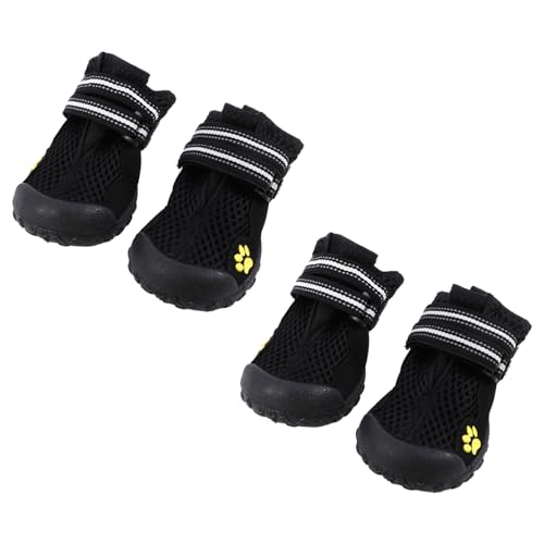 GRIRIW Große Hundeschuhe Outdoor rutschfeste Atmungsaktive Bergsteiger Pfotenschutz Für Mittelgroße Und Große Hunde Schwarz Mesh Stoff von GRIRIW