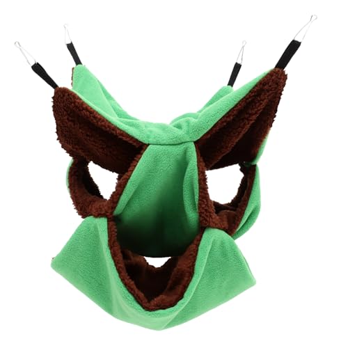 GRIRIW Hängende Hamster Hängematte aus Weichem Baumwollmaterial Dreilagige Kuschelhöhle für Chinchillas und Kleine Nager für Winter Grün GRIRIW Hängende Hamster Hängematte aus Weichem Baumwollmaterial Dreilagige Kuschelhöhle für Chinchillas und Kleine Nager für Winter Grün von GRIRIW